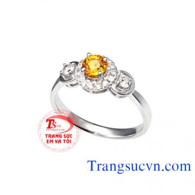 Nhẫn nữ vàng tây gắn đá quý