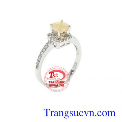 Nhẫn nữ Opal đẳng cấp là sản phẩm nhẫn nữ vàng tây đẹp được thiết kế 3D tinh xảo, sang trọng
