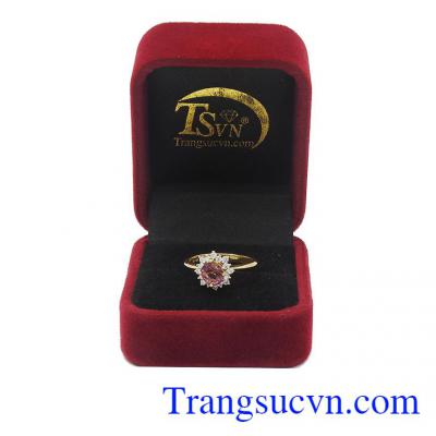 Nhẫn nữ Tourmaline thiên nhiên