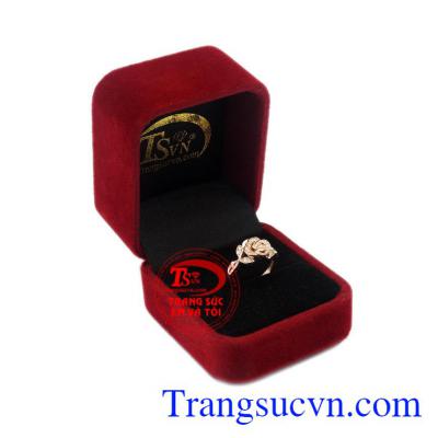 Nhẫn nữ vàng hoa hồng