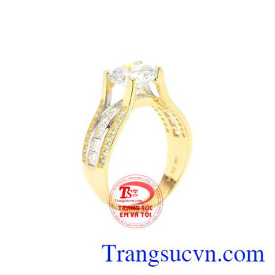 Nhẫn nữ vàng nổi bật được nhập khẩu từ Korea vàng 10k chất lượng.