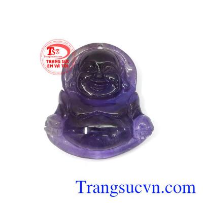 Phật Di Lặc thạch anh tím may mắn chạm khắc tinh xảo, sắc nét, chất lượng đá đảm bảo