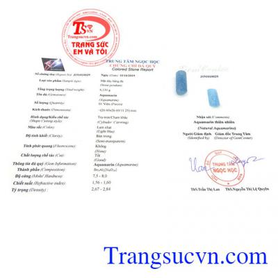 Giấy kiểm định từ trung tâm ngọc học