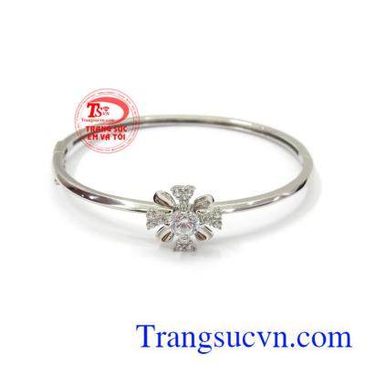 Vòng tay vàng trắng phong cách 10k nhập khẩu nguyên chiếc Korea bền đẹp, chất lượng