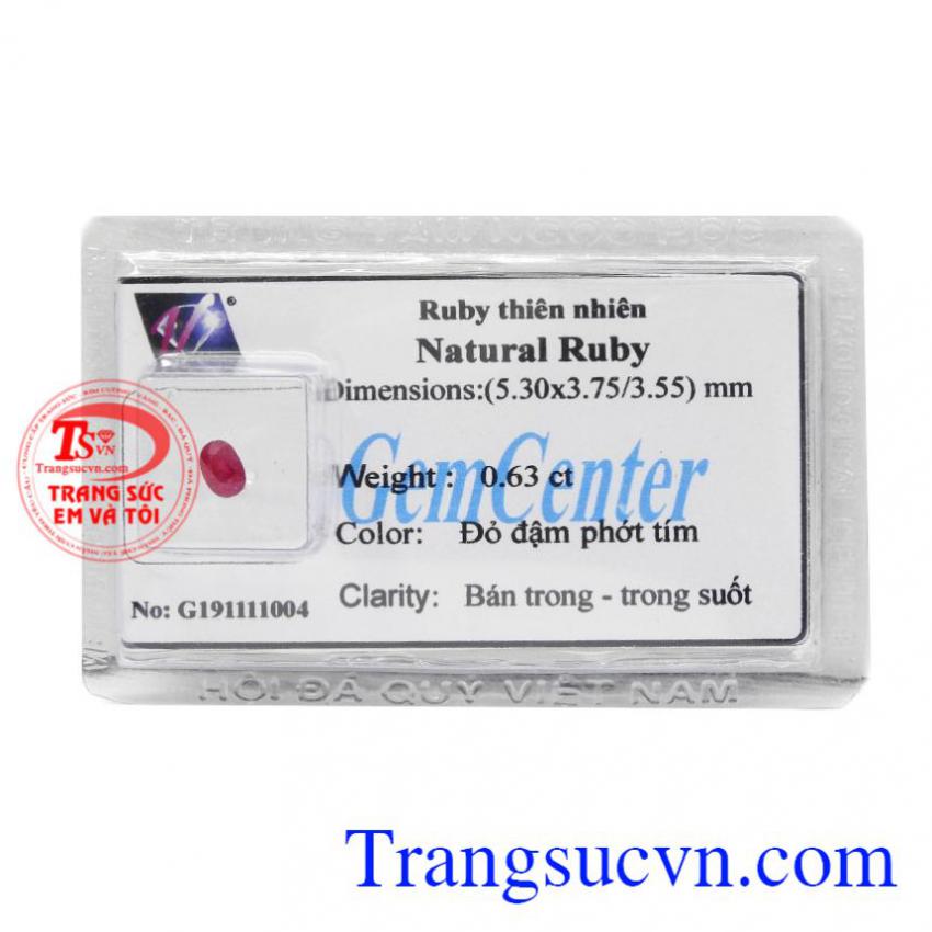 Đá quý Ruby ép vỉ thiên nhiên