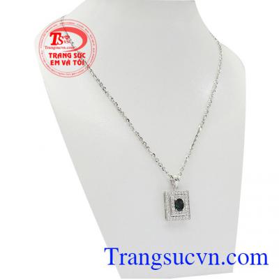 Sản phẩm bộ trang sức cao cấp mang vẻ đẹp thanh lịch, sang trọng,Bộ dây chuyền Sapphire nữ quý tộc