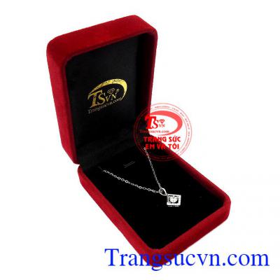 Bộ mặt dây thương hiệu uy tín chất lượng, bảo hành 12 tháng,Bộ dây chuyền vàng trắng nữ tính