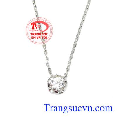 Thiết kế đẹp tinh tế trang nhã từ vàng 10k kết hợp cùng đá chủ CZ làm tăng sự cuốn hút cho sản phẩm. Bộ dây vàng trắng xinh đẹp