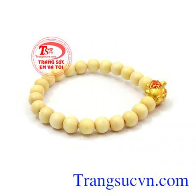 Vòng dâu tằm cho bé giúp bé tránh gió, chống nhức đầu, đau xương khớp,Chuỗi tay dâu heo vàng ta