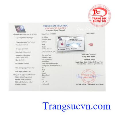 Đá quý Ruby ép vỉ may mắn