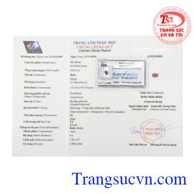 Đá quý Ruby ép vỉ thiên nhiên