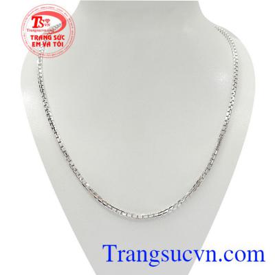 Dây chuyền vàng trắng thời thượng vàng 10k nhập khẩu nguyên chiếc Italy bền đẹp, chất lượng,Dây chuyền vàng trắng thời thượng