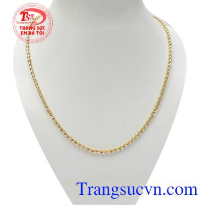 Dây chuyền vàng nữ dịu dàng vàng 10k nhập khẩu nguyên chiếc Italy bền đẹp, chất lượng