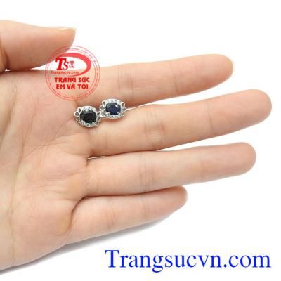 Hoa tai Sapphire xinh xắn thương hiệu bền đẹp, chất lượng, chế tác theo yêu cầu