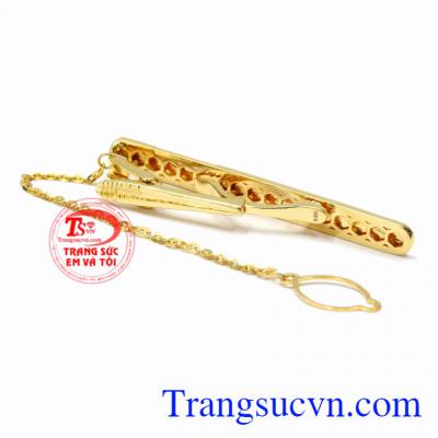 Kẹp caravat vàng danh vọng 14k chất lượng.