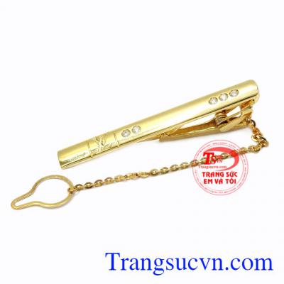 Kẹp caravat vàng sang trọng hợp thời trang, đẳng cấp.