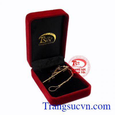 Kẹp caravat vàng sang trọng 14k 