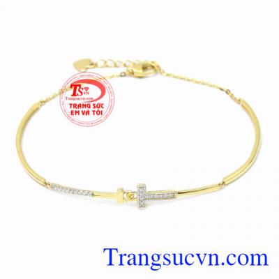 Lắc tay nữ vàng dịu dàng được nhập khẩu từ Korea vàng 10k chất lượng.