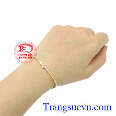 Lắc tay nữ vàng dịu dàng vàng 10k Korea bảo hành uy tín.