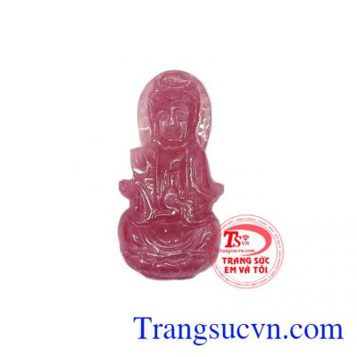 Mặt dây phật quan âm ruby