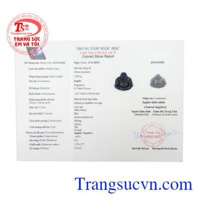Sản phẩm thích hợp làm quà tặng cho người thân hoặc bạn bè,Mặt phật Di Lặc Sapphire cầu tài lộc