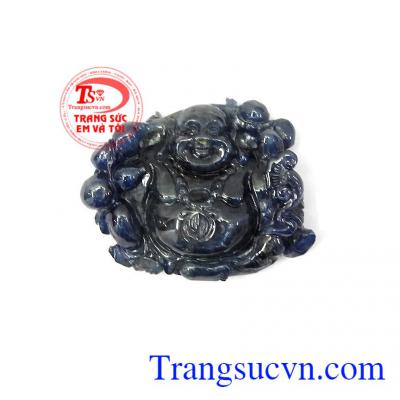 Mặt phật Di Lặc Sapphire trường sinh được chế tác tỉ mỉ, tinh xảo từ đá Sapphire thiên nhiên,Mặt phật Di Lặc Sapphire trường sinh