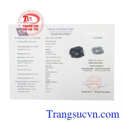 Mặt phật Di Lặc Sapphire chất lượng cao, giao hàng toàn quốc, thanh toán an toàn,Mặt phật Di Lặc Sapphire trường sinh
