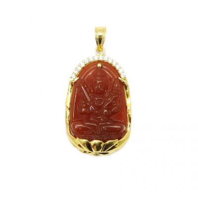 Mặt phật mã não tuổi Sửu - Dần là sản phẩm được chạm khắc tinh xảo từ đá mã não thiên nhiên kết hợp bọc vàng 18k,Mặt phật mã não tuổi Sửu - Dần