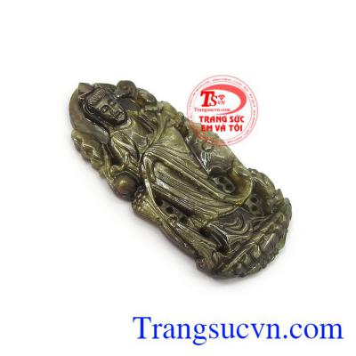 Mặt Quan Âm Sapphire an lành chạm khắc đẹp, chất lượng cao, phù hợp làm mặt dây chuyền