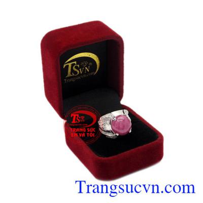Nhẫn nam bạc Ruby cá tính