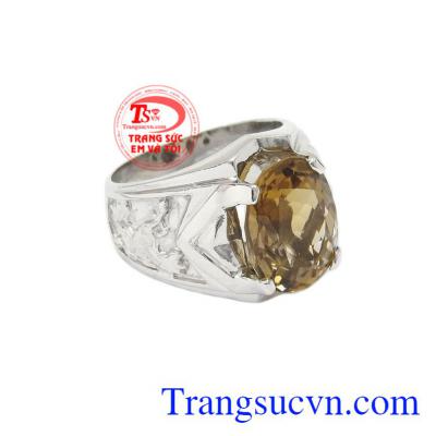 Nhẫn nam bạc thạch anh khói giao hàng trên toàn quốc, bảo hành uy tín.