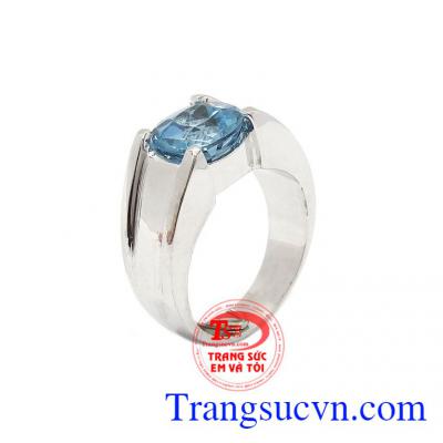 Nhẫn nam bạc Topaz mạnh mẽ