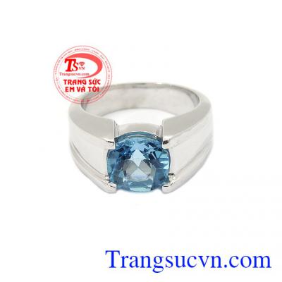 Topaz là biểu tượng cho tình yêu và hạnh phúc đôi lứa,Nhẫn nam bạc Topaz mạnh mẽ