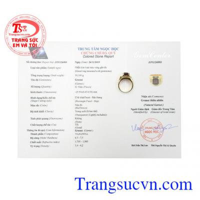 Thích hợp làm quà tặng cho người thân hoặc bạn bè,Nhẫn nam Garnet nam tính