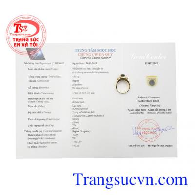 Thích hợp làm quà tặng cho người thân hoặc bạn bè,Nhẫn nam Sapphire thịnh vượng