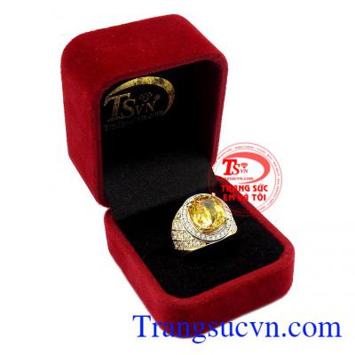 Nhẫn nam Sapphire vàng công danh