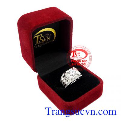 Sản phẩm thích hợp làm quà tặng cho người thân và bạn bè,Nhẫn nam vàng trắng công danh