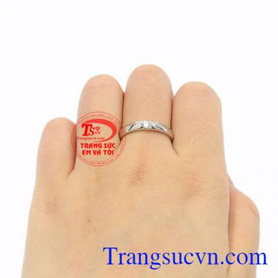 Nhẫn nam vàng trắng Forever