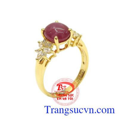 Nhẫn nữ ruby sao tỏa sáng