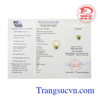 Nhẫn nữ vàng sapphire duyên dáng