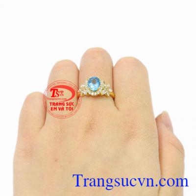 Nhẫn nữ vàng Topaz độc đáo 14k