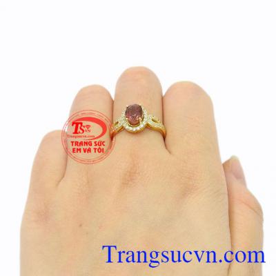 Nhẫn nữ vàng Tourmaline vàng 14k