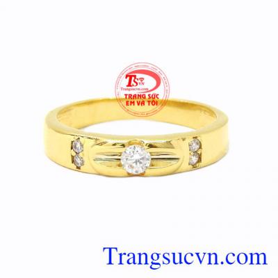 Nhẫn nữ vàng trang nhã được thiết kế nhỏ xinh từ vàng 10k chất lượng.