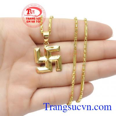 Sản phẩm còn dễ dàng kết hợp với nhiều loại trang phục khác nhau,Bộ dây chuyền nữ vàng chữ Vạn