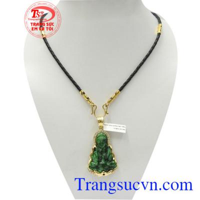 Bộ dây chuyền Quan Âm hạnh phúc bền đẹp, chế tác đọc đáo, có giấy kiểm định đảm bảo chất lượng