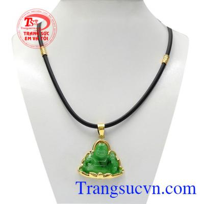 Bộ mặt dây phật vàng Di lặc Jadeite