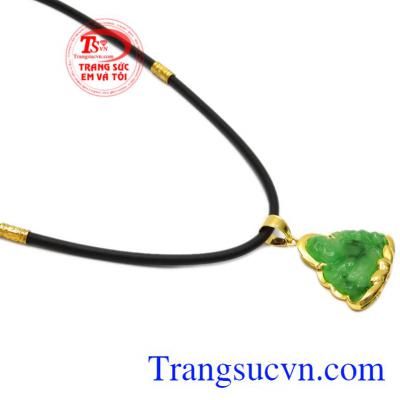 Bộ mặt dây phật vàng Di lặc Jadeite có giấy kiểm định uy tín.
