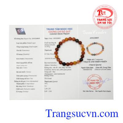 Chuỗi tay thạch anh màu sắc thiên nhiên chất lượng.