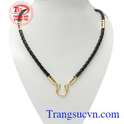 Dây da bọc vàng phong độ vàng 10k kiểu dáng đẹp, chất lượng vàng đảm bảo