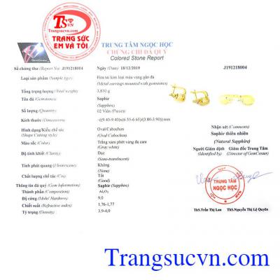 Giấy kiểm định từ trung tâm Ngọc Học